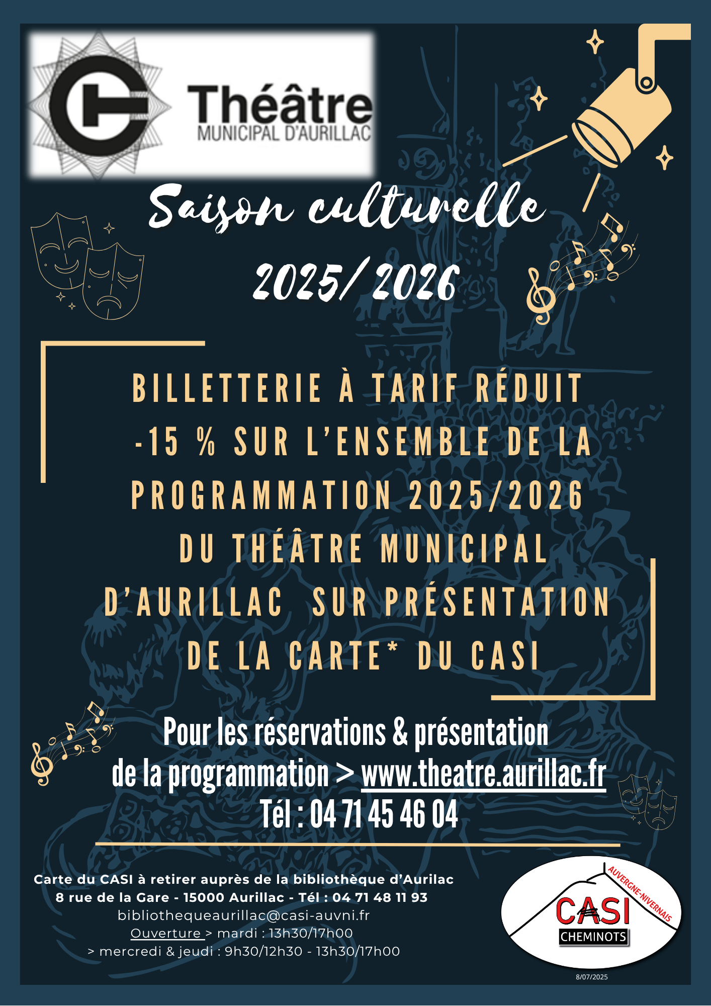 Saison culturelle 2025/2026 du Théâtre Municipal d’Aurillac